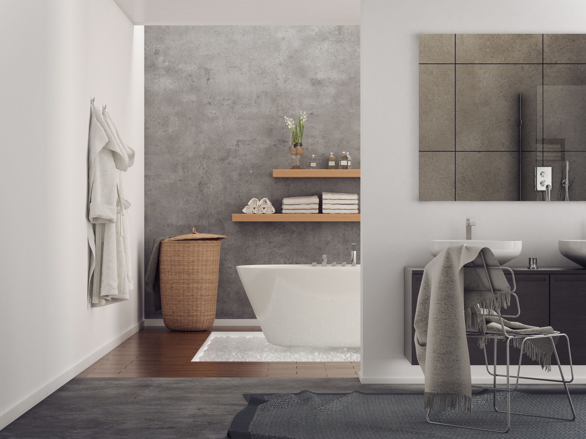 Modern minimalist bathroom